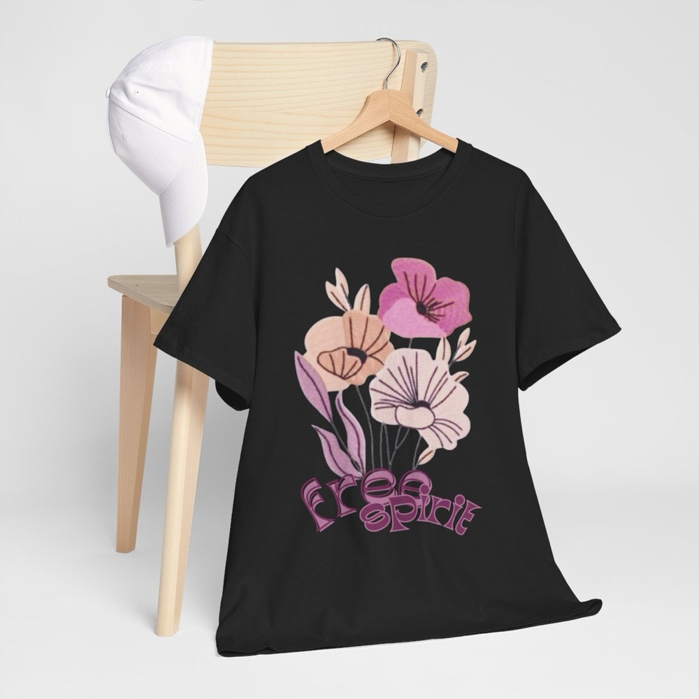Free Spirit tee Boho flowers T-shirt pinks purples shirt - Picture 7 of 7